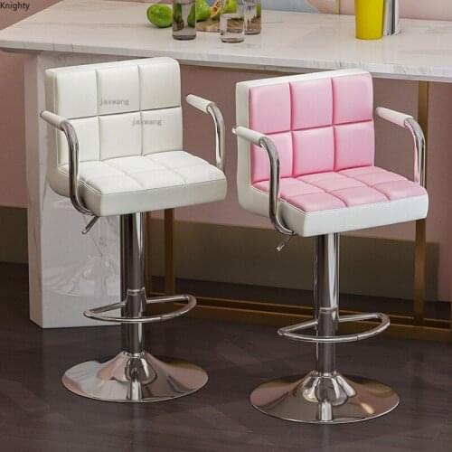 Living Room Restaurant Bar Stools Modern Minimalist Household Lift Swivel Backrest Armchair Counter High-foot Leather Bar Chair
