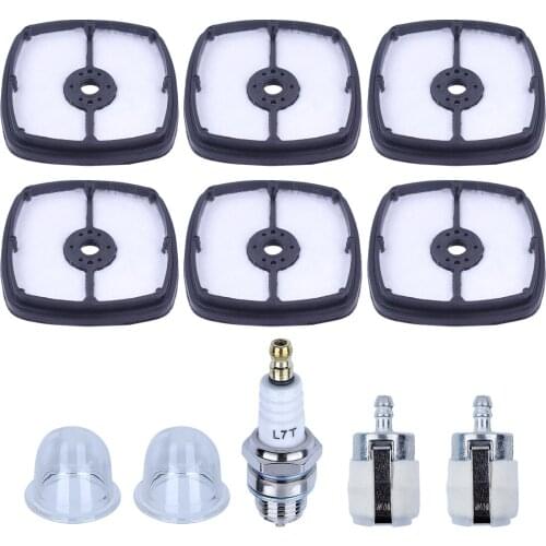Air Filter For Echo SRM266 SRM266S SRM266T Trimmer A226000472 Weed Eater Lawn Mower w Fuel Filter Spark Plug Primer Bulb