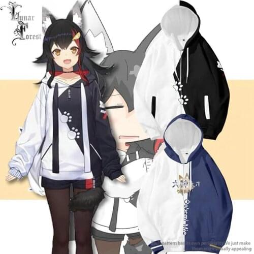 VTuber Ookami Mio 3D Hoodie Men/Women Anime Fashion Zipper Hoodie Sweatshirt Long Sleeves Pollover Kawaii Kids Streetwear Coats