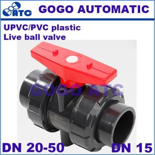 PVC high quality PVC-U DN15-50mm Plastic chemical joint ball valve Wall thickness corrosion resistant Socket plastic ball valve