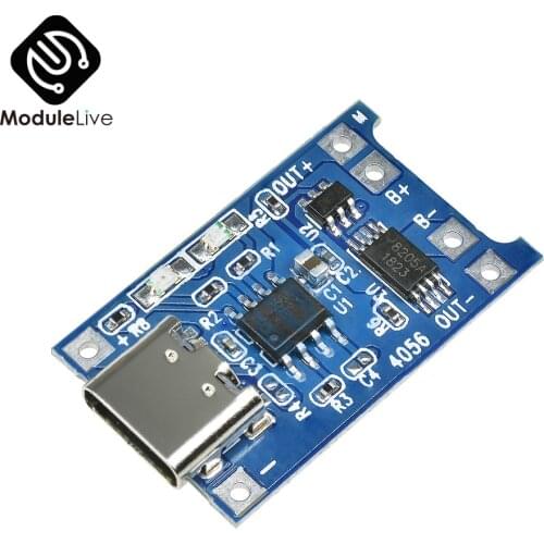 5V 1A Type-C Type c USB 18650 TP4056 Lithium Battery Charger Module Charging Board With Protection Dual Functions 1A Li-ion