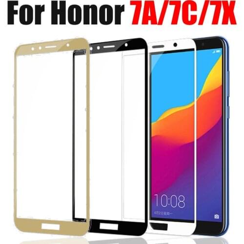 Protective Glass For Honor 7x 7c Pro Safety Screen Protector Tempered Glass On For Huawei Honor 7a Honer A7 C7 X7 7 A C X Film