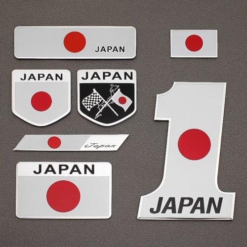 1PCS 3D Aluminum Alloy Japan Flag Car Sticker Emblem Badge Decals For Audi BMW Toyota Honda Nissan Ford Mazda Car Accessories