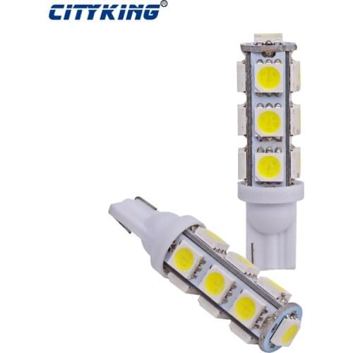 100pcs Car T10 13SMD 5050 led indicator Light Auto W5W 196 t10 13LED W5W 168 Wedge Door Instrument Side Bulb Lamp