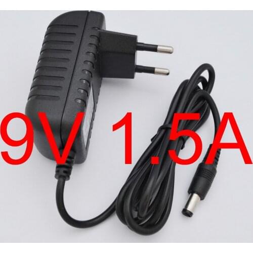 100PCS High quality DC 9V 1.5A IC program AC 100V-240V Converter Switching power adapter 1500mA Supply EU Plug DC 5.5mm x 2.1mm