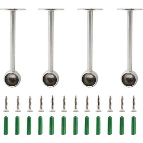 2PCS Stainless Steel Closed Rod Holder,15CM Heavy Duty Shower Curtain Rod Brackets,Wardrobe Pole Holder Flange Socket with Screw