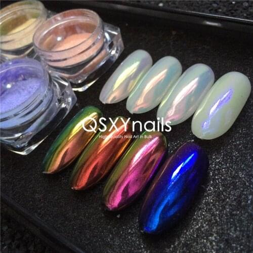 20g RAINBOW Aurora Powder Neon Mermaid Unicorn Mirror Pigment Glitter Good Shine Chrome Smooth Rubbing for Nail Gel