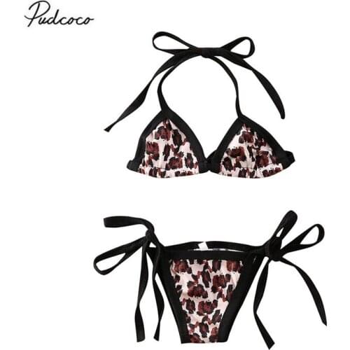 2020 Baby Girl Clothes Toddler Leopard Swimwear Summer Swimsuit Kids Bandage Swimming Two Pieces Set Bathing Beachwear