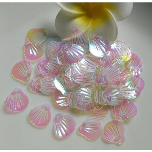 700pcs 14mm shell loose sequins with hole Sewing Flat Paillette wedding part background wedding dress decor iridescent color