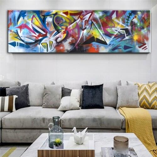 Abstract Colorful Line Art Canvas Prints Watercolor Modern Pop Art Canvas Paintings on The Wall Pictures for Bed Room Cuadros