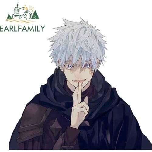EARLFAMILY 13cm x 12.2cm Auto Anime Car Stickers Jujutsu Kaisen Cool Gojo Satoru Decals Waterproof JDM RV Wall Window Decor