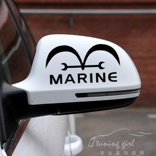 Car Stickers ONE PIECE Marine Cartoon Creative Decals For Rearview Mirrors Auto Tuning Styling Duad 15x8cm D16
