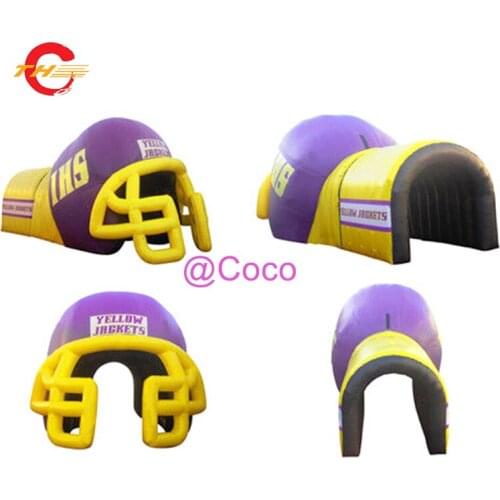 Free air ship to door! Commercial use Outdoor advertising sport inflatable football helmet tunnel for sale
