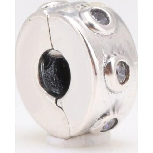 Bewill S925 Sterling Silver Positioning Buckle Shining Crown O Elegant Fixing Clip Fit Original Bracelet Pendant DIY Jewelry