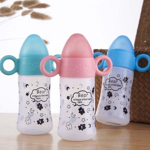 Baby Cute Cartoon Rabbit PP Feeding Bottle Straw Cup Character Pattern Drinking Bottle Sippy Cups With Handles