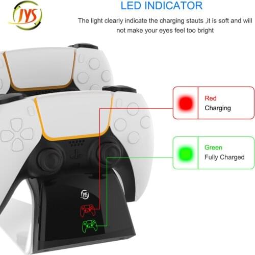 JYS-P5102 Fast Charging Dock Stand For PS5 Gamepad Dual Charging Station For PS5 Controller Base Charger With AC Adapter