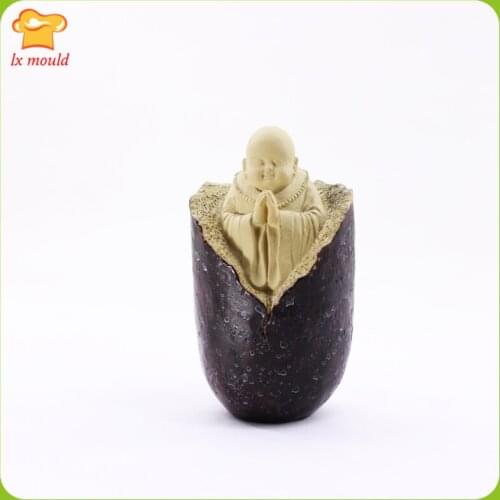 LXYY MOULD Hot Sale 3D Baby Buddha Silicone Mold Candle Soap Resin Half Body Buddha Silicone Mold