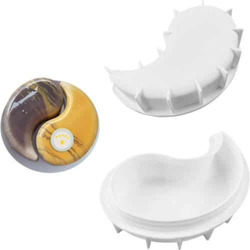 1pc 3D YIN YANG Molds Silicone Mold Decorating Mold Icing Candy Sugar Gum Paste Moulds Cake Craft Baking Moulds Bakeware Pan