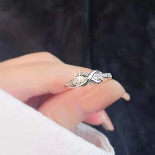 JZ009 2021 New Modern Fashion Ring Trend White AAA Rhinstone Engagement Design for Women Wedding Jewelry Gift Spot Goods