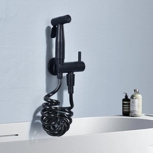 Black Handheld Toilet Bidet Sprayer Set Kit Brass Hand Bidet Faucet For Bathroom Hand Sprayer Shower Head Cleaning