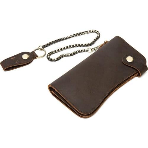 Retro creative man purse crazy horse leather wallets long wallet