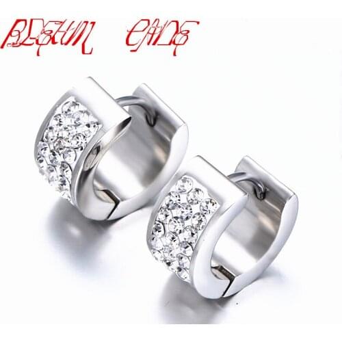 Beautiful Zircon Wedding Earrings High Polished Luxury 316L Stainless Steel Wedding Earrings