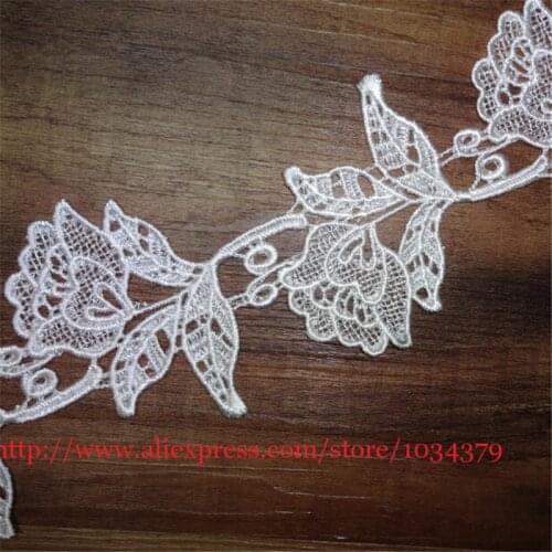 Delicate 6Yards Ivory Wedding Flower Venice Lace Trim Polyester Applique Sewing Trims Craft 10cm LW0019