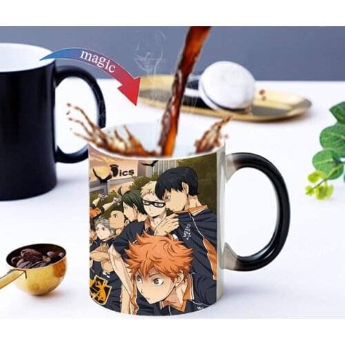 350ml Volleyball Teenager Color-Changing Mug, Coffee, Milk And Tea Ceramic Cup After Adding Hot Water To Show A Clear Pattern