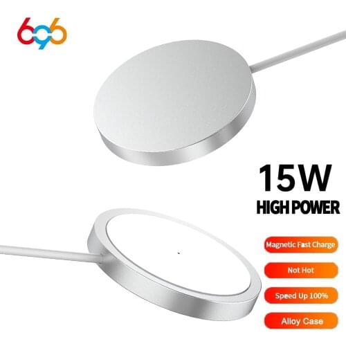 15W Magnetic Wireless Charger For iPhone Portable Magsafe Fast Wireless charging Pad For Samsung HUAWEI Magsafe Cable For iPhone