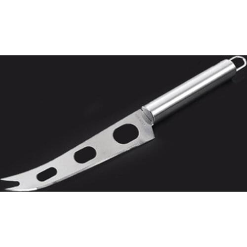 Mini Full Stainless Steel Portable Kitchen Bread Cheese Knife Indoor Three Hole Double Cusp Multi Functional Knife Tool