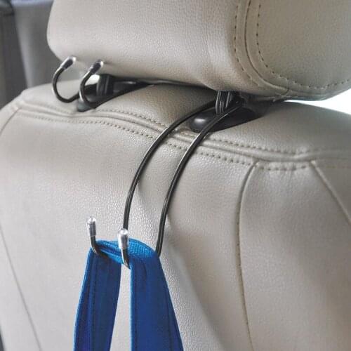Multi-functional Metal Hook Car Seat Headrest Hanger Bag Hooks Holder for Bag Purse Cloth Grocery Storage Auto Fastener Clip