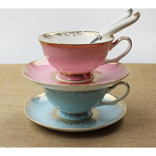 European-style bone china coffee cup set Creative afternoon tea tea set Household ceramic English black tea cup and saucer