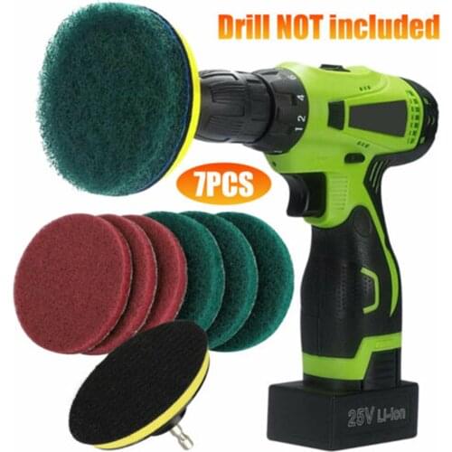 7Pcs Car Sponge Polishing Pad Set Polishing Buffer Waxing Adapter Drill Kit for Auto Body Care Headlight Assembly Repair