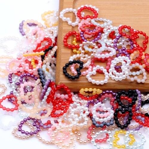 Normal Color Heart-shaped 100Pcs/Bag 11MM Flatback Half Pearl Resin Rhinestones For DIY Jewelry Nail Art Phone Case Decoration