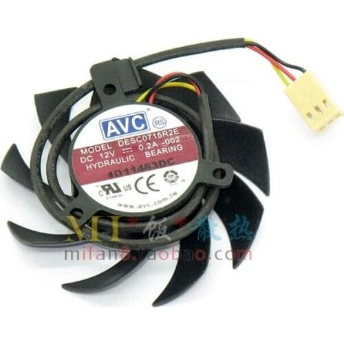 The original AVC DESC0715R2E 7CM12V 0.2A 3 line graphics card cooling fan
