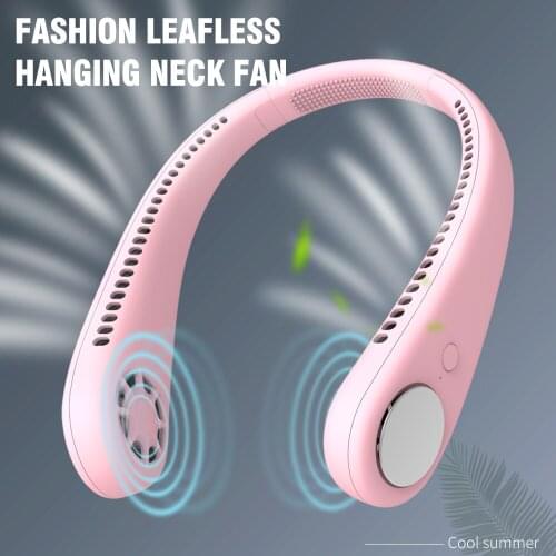 Mini Hanging Neck Fan Portable Bladeless Cooling Fan USB Rechargeable Air Conditioner Fan for Outdoor Ventilador Neckband Fan