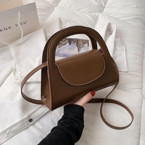 Semicircle Design Solid Color Shoulder Bags for Women 2021 Fashion Pu Leather Handbags and Purses Female Travel Crossbody Bag