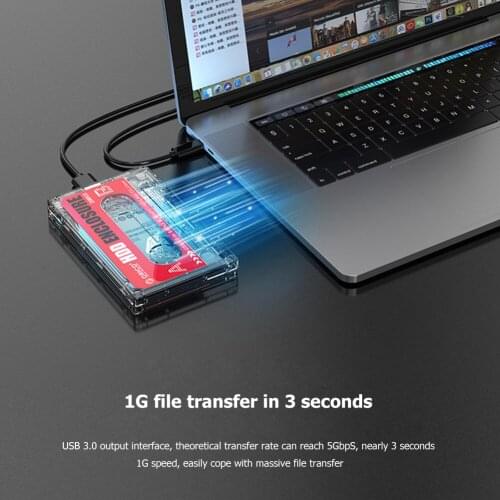 ORICO 2580U3 USB 3.0 Mobile Hard Disk Case Transparent 6TB 2.5 inch SATA HDD SSD External Enclosure Box for Laptop PC