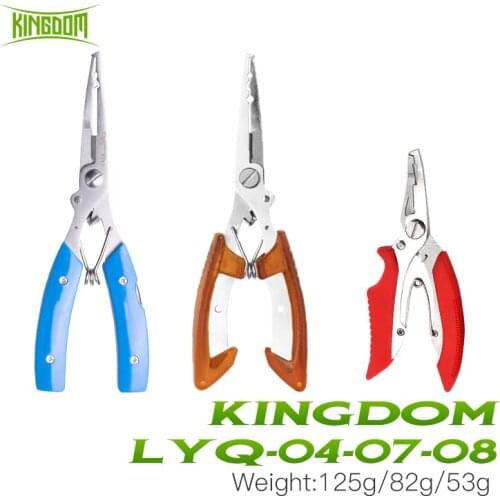 Kingdom Fishing Pliers Stainless Steel Multi-Functional For Braid Line Cutter Durable Comfortable Grip Pliers Fishing Equipment
