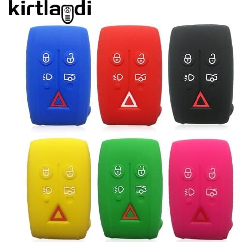 5 Buttons Remote Silicone Key Holder Keychain Shell Case for Jaguar XK XF XFR XKR S-Type X-Type Cover Car Key Case Protector Fob