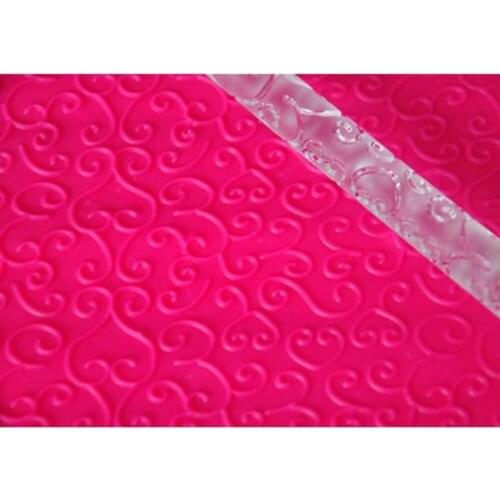Texture Embossing Acrylic Fondant Cake Decorating Pastry Tools Cup Cake Top Decoration Rolling Pin Color Transparent