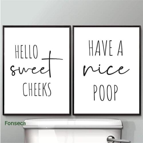 Nordic Wall Art Canvas Painting Have a Nice Poop Posters And Prints Minimalist Letter Pictures For Toilet Bathroom Home Decor