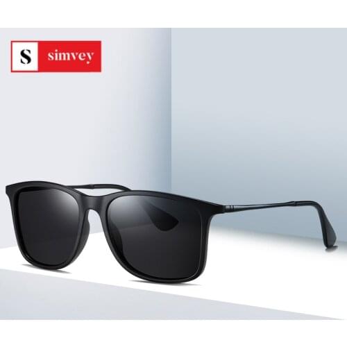 Simvey Classic Retro HD Polarized Sunglasses for Women Men Big Square Frame Designer Shaped Sunglasses UV400 Protection