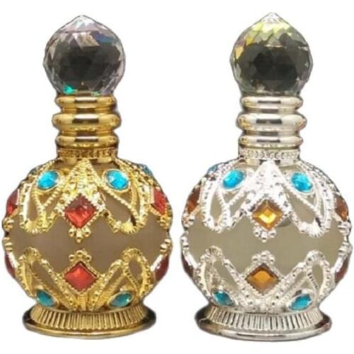 10 ML Glass Dropper Bottle Round Empty Cosmetic Container Gold Silver Tattoo Bottle Makeup Essential Oil Bottle 10 pcs/lot