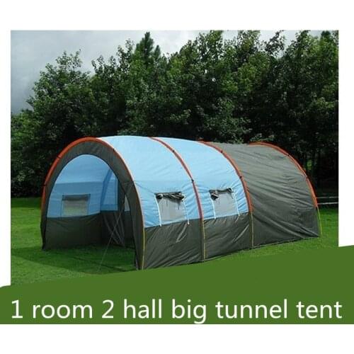 Super Large 1 Hall 1 Room Tunnel Tent 480*310*210cm Outdoor Camping Disaster Relief Rain Proof Tent For 5-8 People