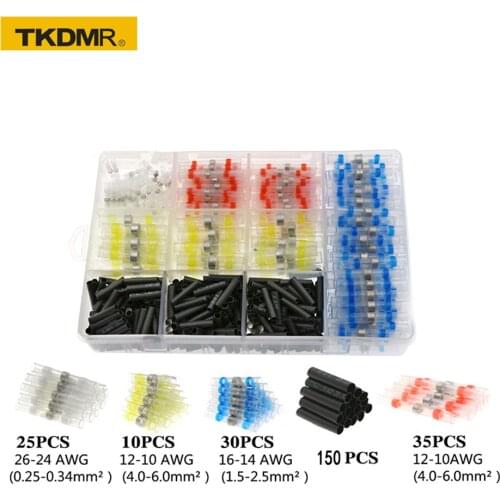 280PCS Heat Shrink Connectors Solder Waterproof Wire Connector Heat Shrink Butt Crimp Terminals Kits Electrical Connectors Set