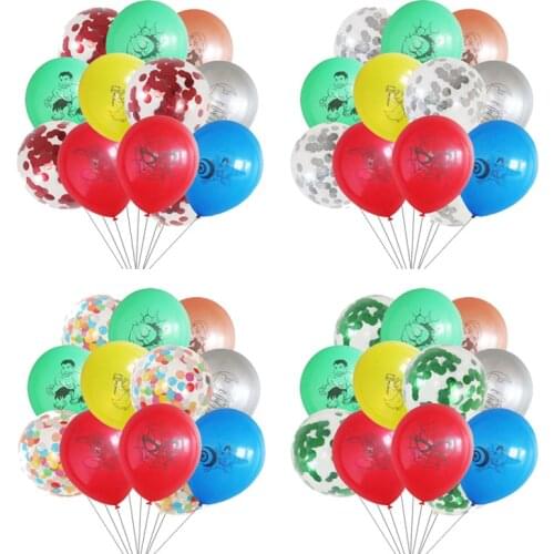 12pcs 12inch Super Hero Balloon Spiderman Latex Balloons Kids Birthday Party Decoration Kids Toy Baby Shower Helium Balloons