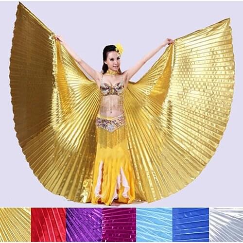 ORIYA Adult Belly Dance Butterfly WingsS for Women Gold Bellydance Costume Accessories Indain Stage Performance Dancing Wear