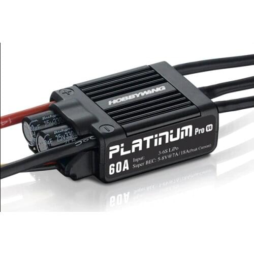 1pc Original HobbyWing Platinum PRO V4 60A ESC (3S-6S) for 450-480 Class Heli (Propeller: 325-360mm)