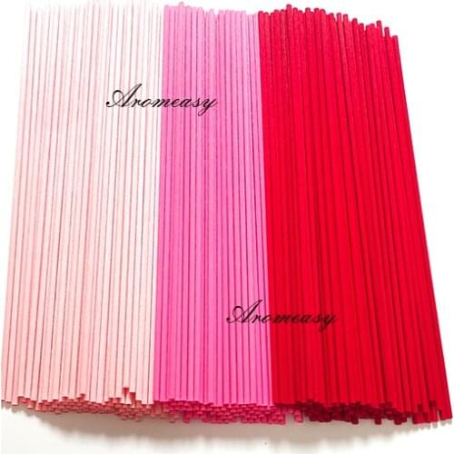 100pcs/lot Pink and Red Fiber Sticks for Reed Diffuser Length 22cm Diameter 3mm